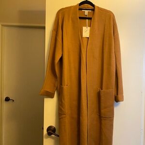 Tan Long Open Cardigan NWT